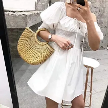 Handwoven JOLLQUE Straw Beach Bag for Women - Unique Summer Purse