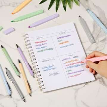 Mr. Pen- Aesthetic Highlighters and Pens No Bleed, 12 Pack, Assorted Colors Bible Highlighters No Bleed, Black Ink Bible Pens, No Bleed Highlighters for Bibles, Bible Pens No Bleed Through