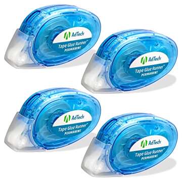 Adtech 05603 Glue Runner Permanent 35 Yards Total - Pack of 3 (4 each), Blue