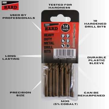 TTP HARD Drills 1/4 Drill bit - Cobalt Hardened bits for Drilling Hard Steel & Stainless, Heavy Duty...