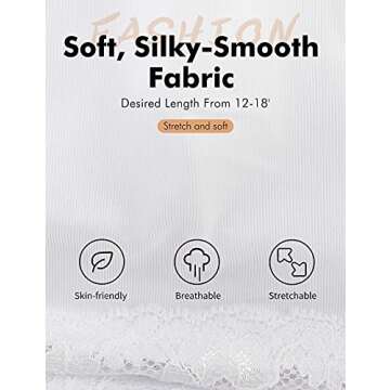 MANCYFIT Pettipant Half Slip for Women Bloomers 12-18" Inseam Wide Leg Lace Pajama Pants White Medium