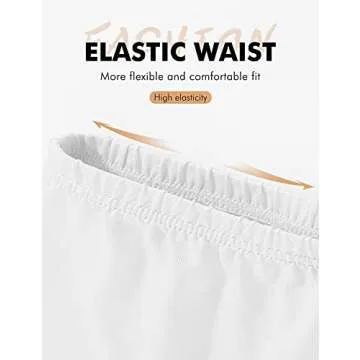 MANCYFIT Pettipant Half Slip for Women Bloomers 12-18" Inseam Wide Leg Lace Pajama Pants White Medium