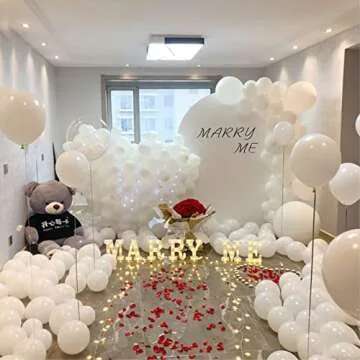 10 inch White Latex Balloons, 100 pcs Thick White Party Balloons Birthday Decorations (White)