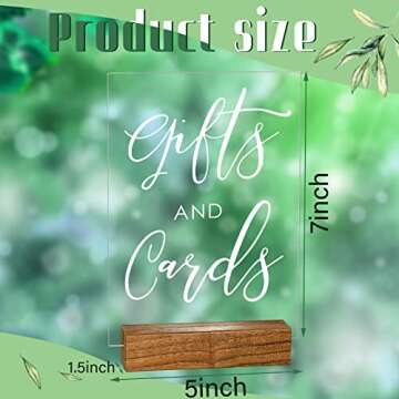 Chunful 4 Pcs Acrylic Wedding Signs with Stand 5 x 7 Inch Clear Cards and Gifts Our Guestbook Rustic...