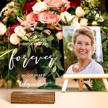 Chunful 4 Pcs Acrylic Wedding Signs with Stand 5 x 7 Inch Clear Cards and Gifts Our Guestbook Rustic Calligraphy Sign for Wedding Ceremony Reception(Basic)