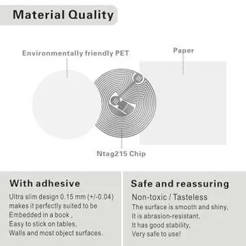 Timeskey NFC Tags - 10pcs NTAG215 Fully Programmable Stickers