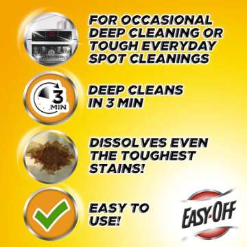Easy Off Heavy Duty Oven Cleaner, Destroys Tough Burnt on Food and Grease, Lemon Scent, 14.5 oz Can