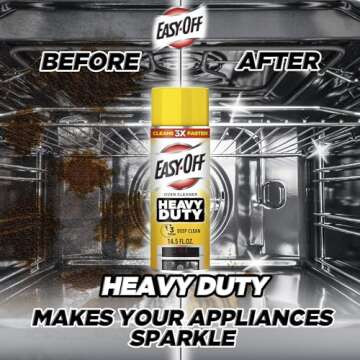 Easy Off Heavy Duty Oven Cleaner, Destroys Tough Burnt on Food and Grease, Lemon Scent, 14.5 oz Can