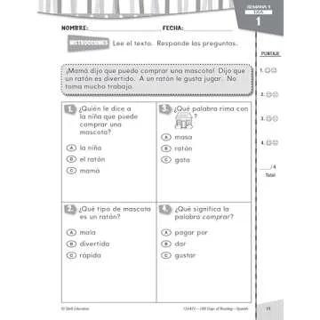 180 Days™: Reading for 1st Grade Spanish Practice Workbook for Classroom and Home, Cool and Fun Practice Created by Teachers (180 Days of Practice) (Spanish Edition)