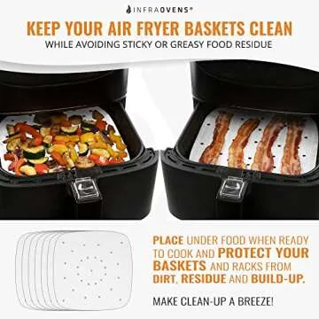 INFRAOVENS Air Fryer Parchment Paper Liners Compatible with Cosori, Ninja Foodi Grill, Ninja AF141 5...