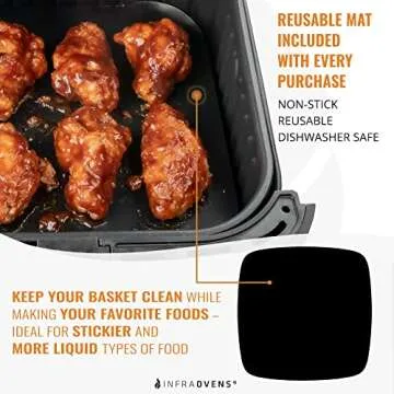 INFRAOVENS Air Fryer Parchment Paper Liners Compatible with Cosori, Ninja Foodi Grill, Ninja AF141 5qt, AF181, Cuisinart TOA, Nuwave® Brio, Dash, Gourmia, Instant Pot Vortex, Chefman, Power Airfryer