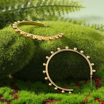 SPECCI Chunky Gold Hoop Earrings - Trendy 18K Gold Gifts