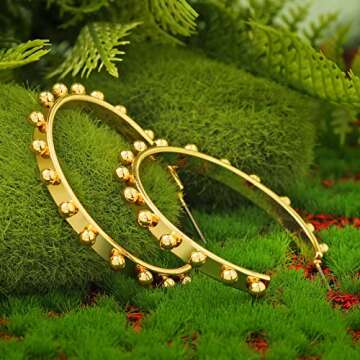 SPECCI Chunky Gold Hoop Earrings - Trendy 18K Gold Gifts