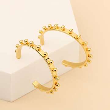 SPECCI Chunky Gold Hoop Earrings - Trendy 18K Gold Gifts