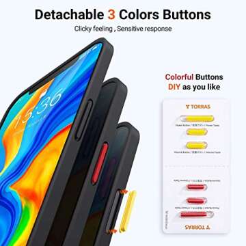 TORRAS Shockproof for iPhone 12 Pro Max Case, Military Grade Drop Protection Translucent Matte Case Compatible for iPhone 12 Pro Max Phone Case, Guardian Series, Black