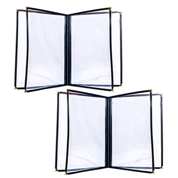 2PCS 8.5 x 11 Inch Menu Covers,4 Page 8 View Transparent Restaurant Menu Covers, Fits A4 Size Paper?...