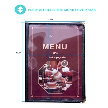 Elegant 2PCS Waterproof and Reusable Menu Covers