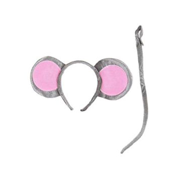 Gray Mouse Ears & Tail Kit - Perfect for Costumes!