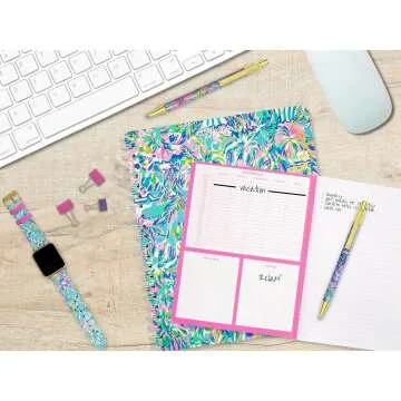 Lilly Pulitzer Large Blue Hardcover Spiral Notebook