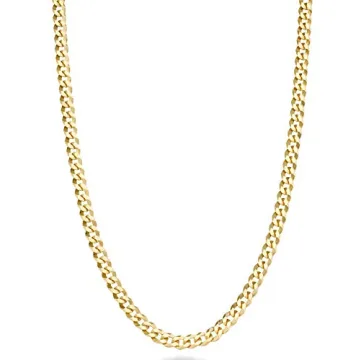Miabella 18K Gold Over 925 Silver Cuban Link Chain Necklace - 20 Inches