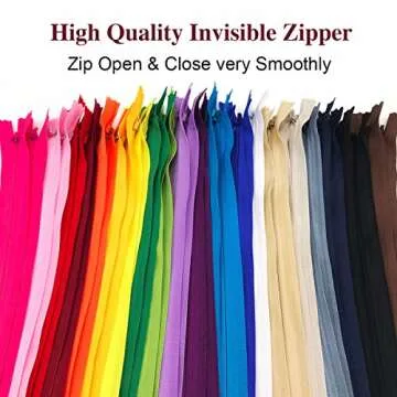 40PCS Invisible Nylon Coil Zipper - Vibrant 16 Inch Mix for DIY Projects