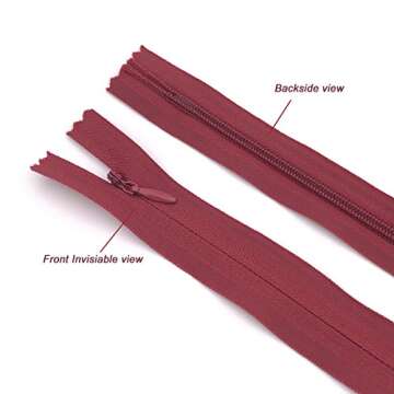 40PCS Invisible Nylon Coil Zippers for Crafting and Sewing