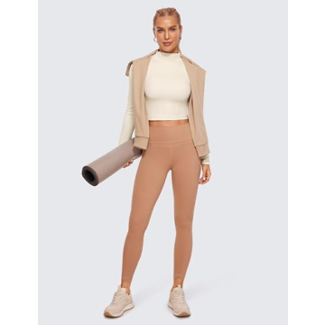 CRZ YOGA Butterluxe Mock Turtleneck Crop Top - Soft & Stylish