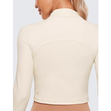 CRZ YOGA Butterluxe Mock Turtleneck Crop Top - Soft & Stylish