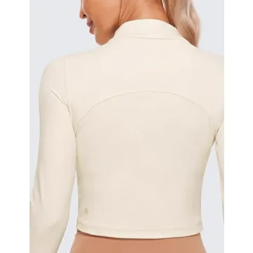 CRZ YOGA Butterluxe Mock Turtleneck Crop Top - Soft & Stylish
