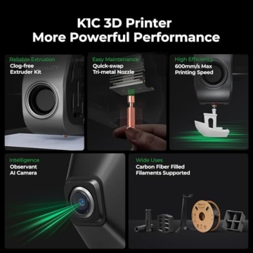 Creality K1C 3D Printer Fast Auto Leveling AI Camera 2024