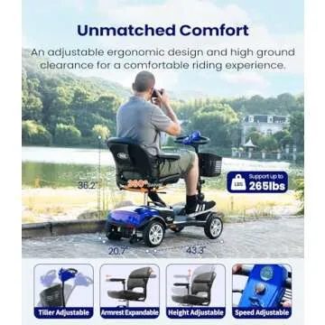 4 Wheel Mobility Scooter for Outdoor & Indoor Use