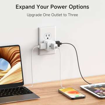 [UL Listed] Cable Matters 3-Pack 3 Outlet Wall Adapter - Space-Saving Power Solution