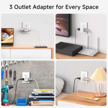Cable Matters 3-Pack 3 Outlet Wall Adapter for Power Needs