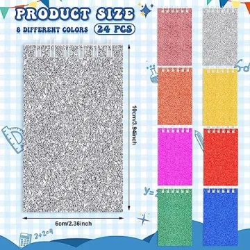 Seajan Mini Notepads – Colorful Glitter Pocket Journals