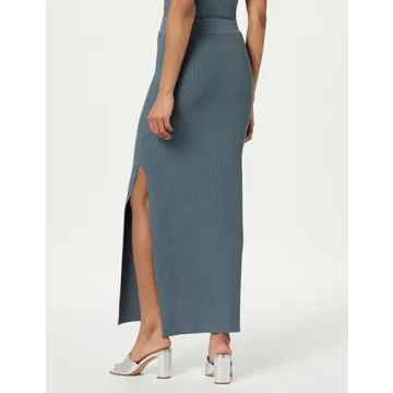 Buy The Drop Tyler Ribbed Sweater Skirt in Stormy Weather