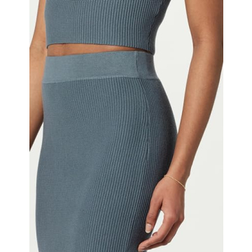 Buy The Drop Tyler Ribbed Sweater Skirt in Stormy Weather