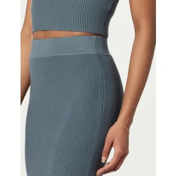 Buy The Drop Tyler Ribbed Sweater Skirt in Stormy Weather
