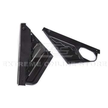 Extreme Online Store Replacement for 2020-Present Chevrolet Corvette C8 Coupe Models | GM Factory Style Carbon Fiber Add-On Rear Engine Bay Panel Cover & Engine Appearance Corner Cover