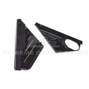 Extreme Online Store Replacement for 2020-Present Chevrolet Corvette C8 Coupe Models | GM Factory Style Carbon Fiber Add-On Rear Engine Bay Panel Cover & Engine Appearance Corner Cover