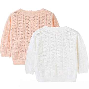 Simplee kids Baby Girl Thin Sweater Solid Cardigans Baby Girls Long Sleeve Coat Cardigan for Spring ...