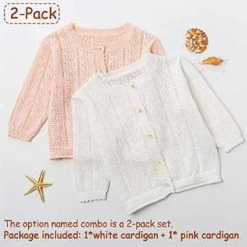 Simplee kids Baby Girl Thin Sweater Solid Cardigans Baby Girls Long Sleeve Coat Cardigan for Spring 12-18 Months