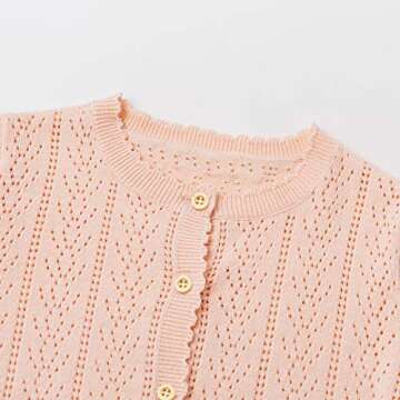 Simplee kids Baby Girl Thin Sweater Solid Cardigans Baby Girls Long Sleeve Coat Cardigan for Spring 12-18 Months