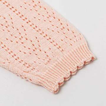 Simplee kids Baby Girl Thin Sweater Solid Cardigans Baby Girls Long Sleeve Coat Cardigan for Spring 12-18 Months