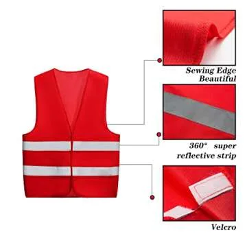10 Pack Mount Marter safety vest reflective running vest for men and women, 360° super bright, High...