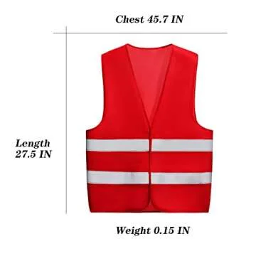 10 Pack Mount Marter safety vest reflective running vest for men and women, 360° super bright, High visibility & Long distance, Red safety reflective vest for traffic, construction and outdoor work