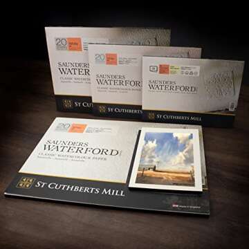 St. Cuthberts Mill Saunders Waterford Watercolor Paper Block - 12x9-inch White 100% Cotton Watercolo...