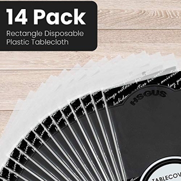 Black Disposable Tablecloths 54 x 108 in. - 14 Pack