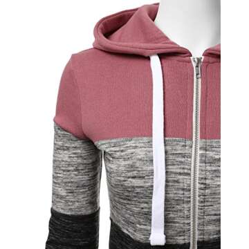 DOUBLJU Lightweight Thin Zip-Up Casual Hoodie Jackets for Womens with Plus Size