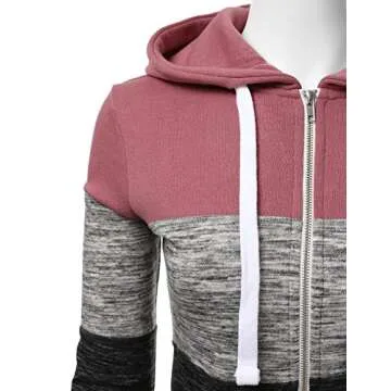 DOUBLJU Lightweight Thin Zip-Up Casual Hoodie Jackets for Womens with Plus Size
