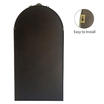 POZINO Vintage Arched Mirror: Gold Ornate Elegance